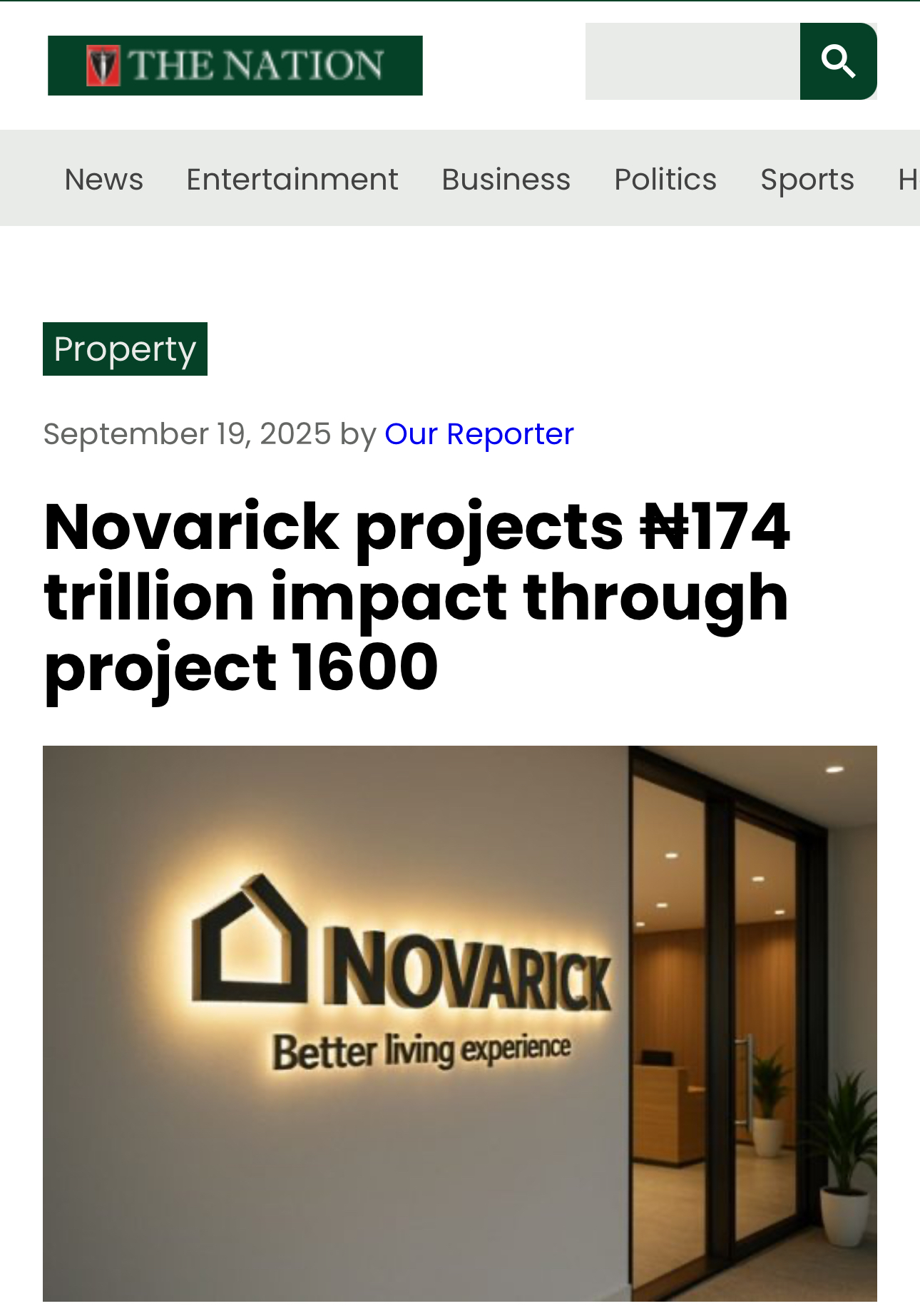 Novarick projects ₦174 trillion impact through project 1600